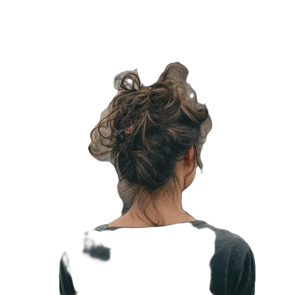 messy bun cityscape, birefnet-cod cutout