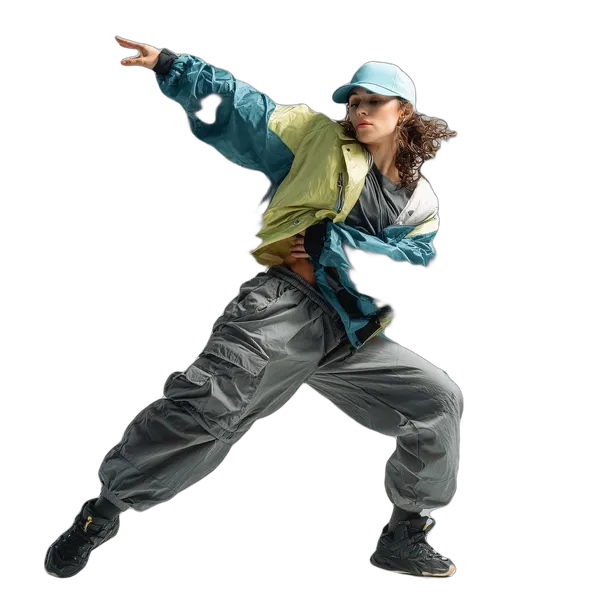 street dancer studio pose, birefnet-cod cutout