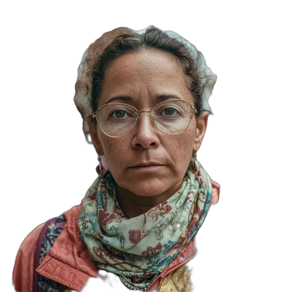 woman street portrait glasses, birefnet-cod cutout