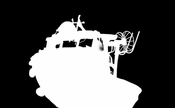 small fishing boat bw, birefnet-dis alpha matte