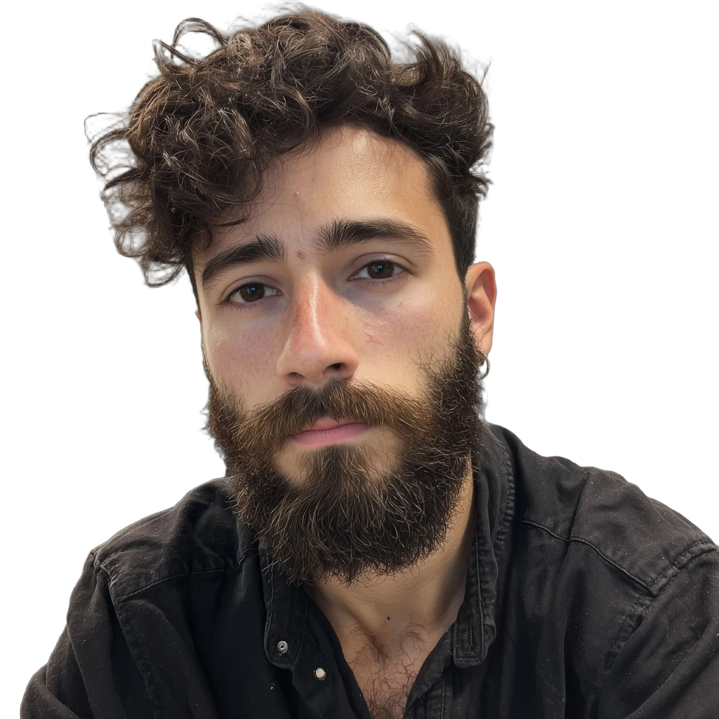 bearded man portrait, BiRefNet Lite cutout