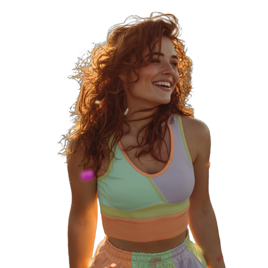 confetti sunset portrait, BiRefNet Lite cutout