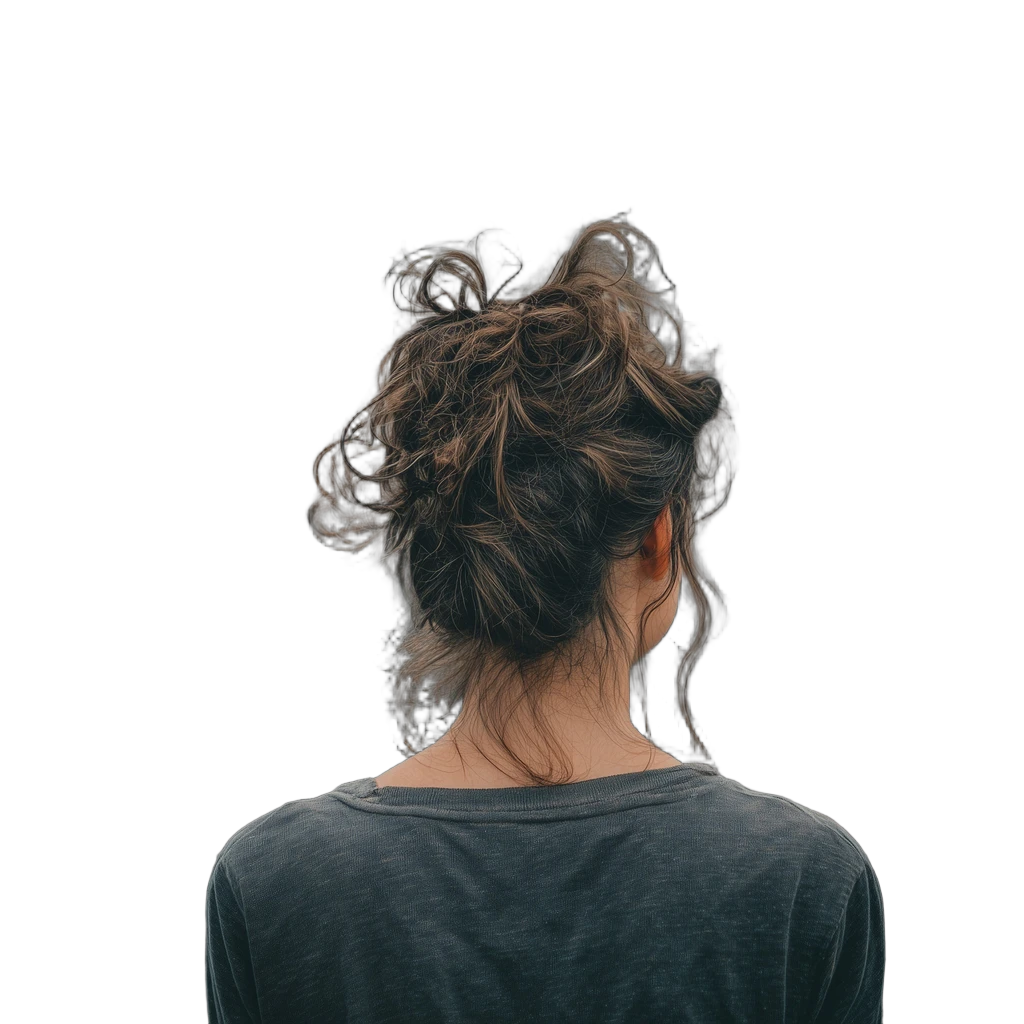 messy bun cityscape, BiRefNet Lite cutout