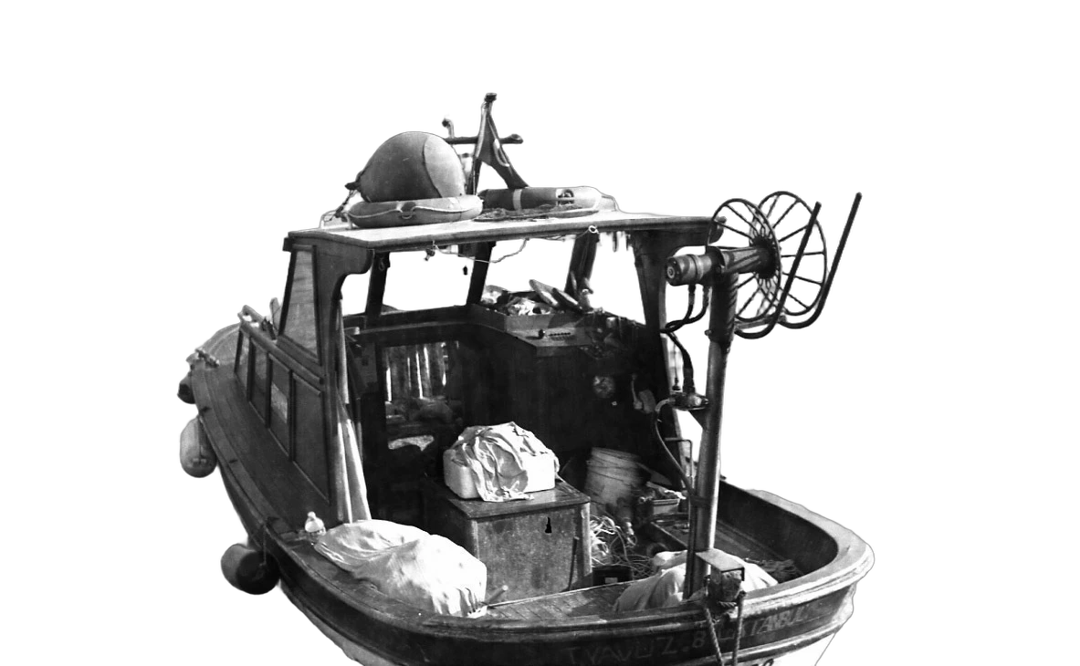 small fishing boat bw, BiRefNet Lite cutout