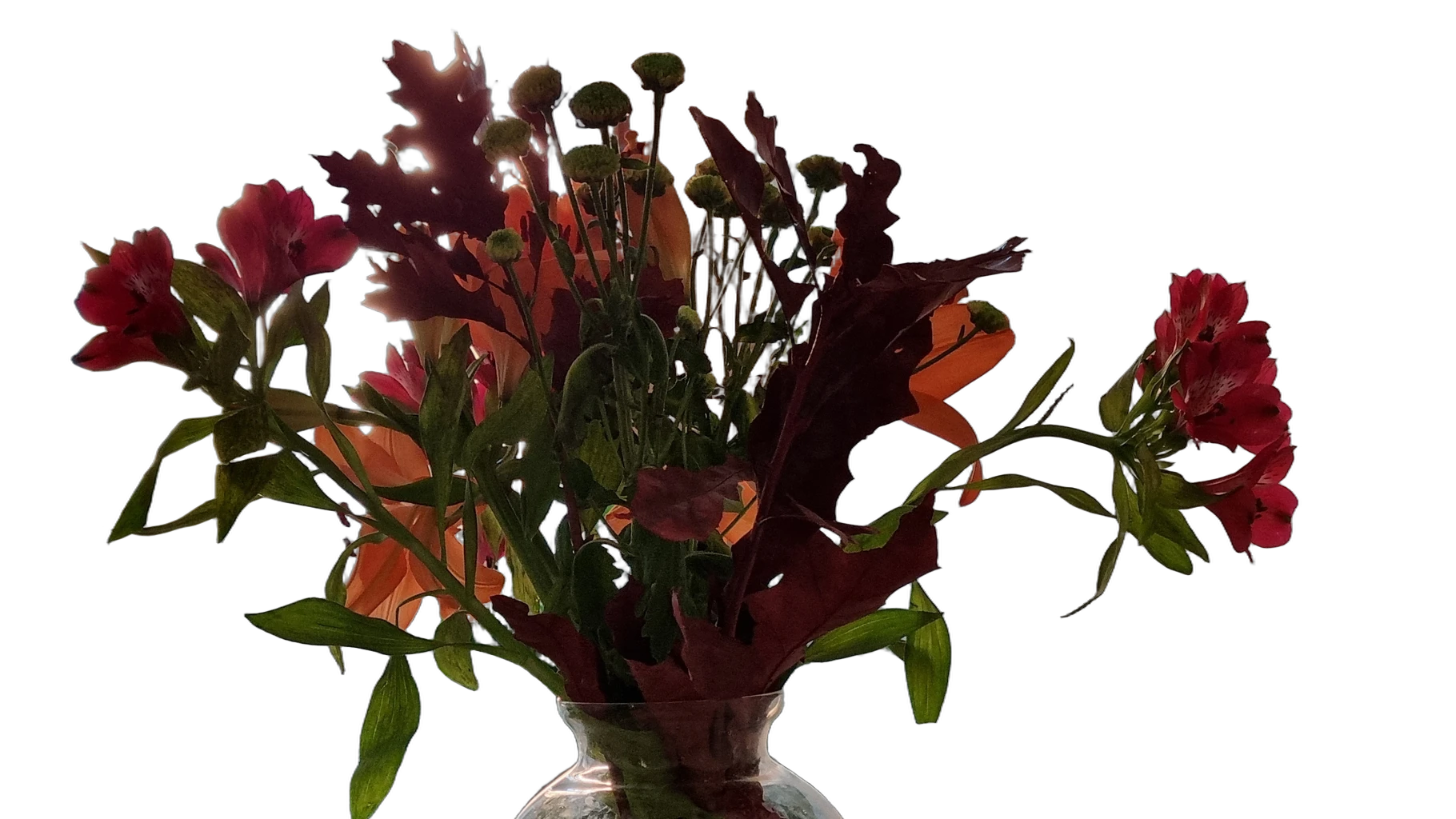 autumn bouquet vase, BiRefNet cutout