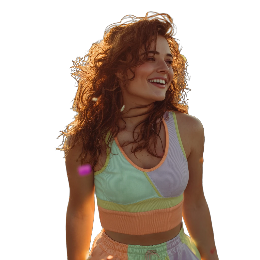 confetti sunset portrait, BiRefNet cutout