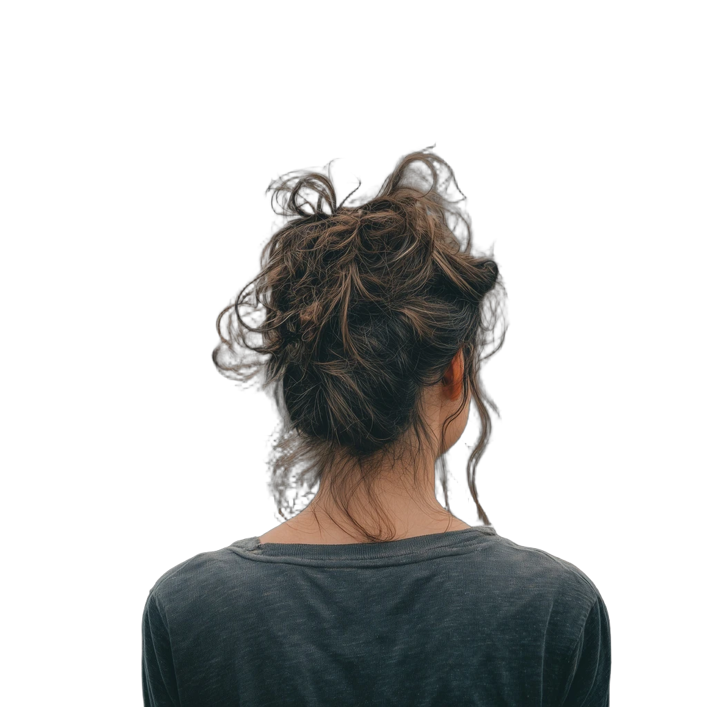 messy bun cityscape, BiRefNet cutout