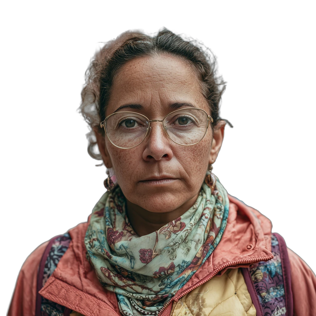 woman street portrait glasses, BiRefNet cutout