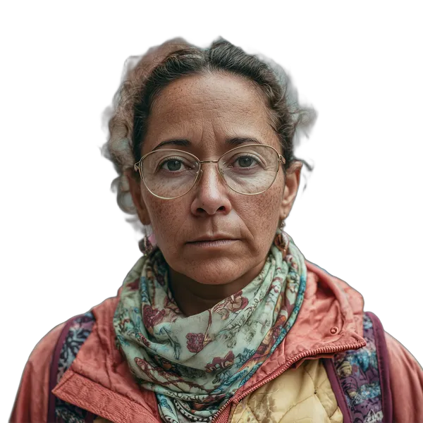 woman street portrait glasses, birefnet-hrsod cutout