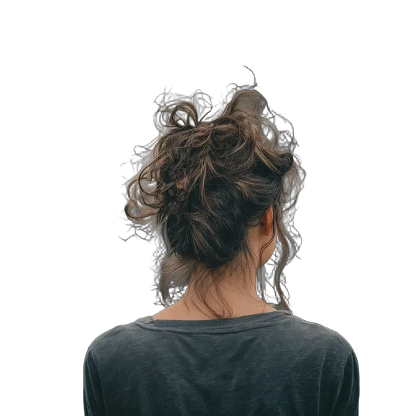 messy bun cityscape, birefnet-massive cutout