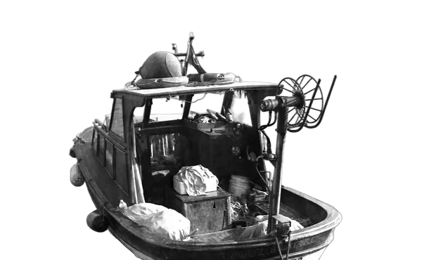 small fishing boat bw, birefnet-massive cutout