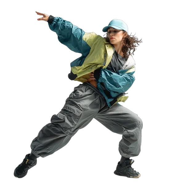 street dancer studio pose, birefnet-portrait cutout