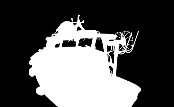Ground Truth alpha matte: small fishing boat bw