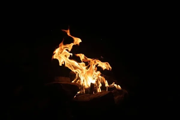 Original photo: campfire flames night