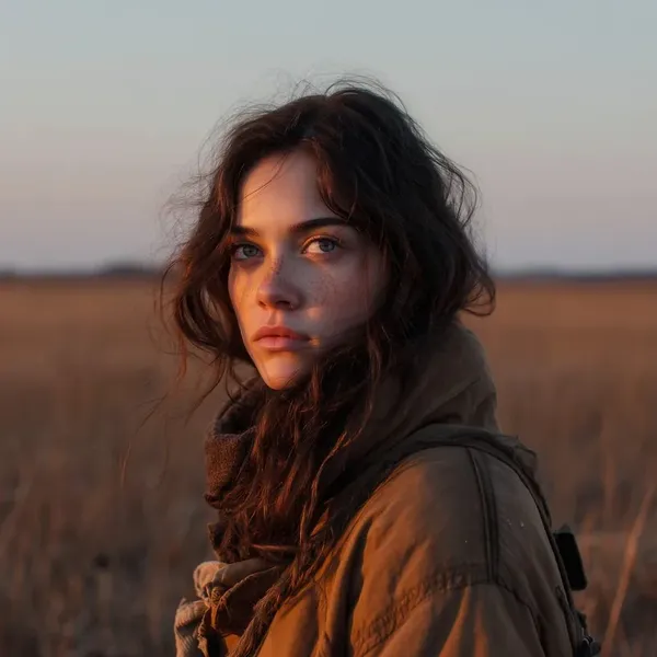 Original photo: sunset field portrait
