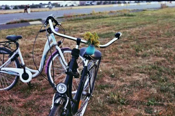 Original photo: two bikes field