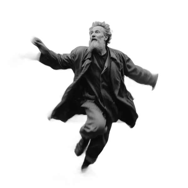 elderly man running blur, isnet-anime cutout