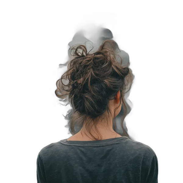 messy bun cityscape, isnet-anime cutout