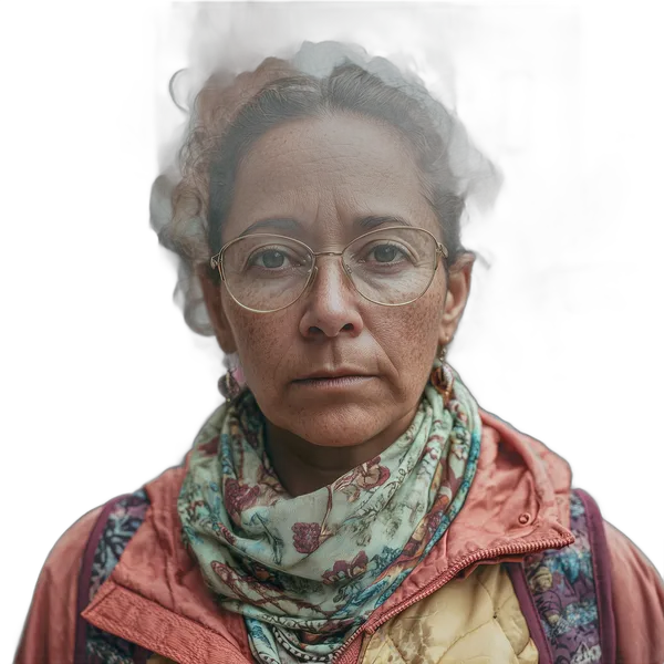 woman street portrait glasses, isnet-anime cutout