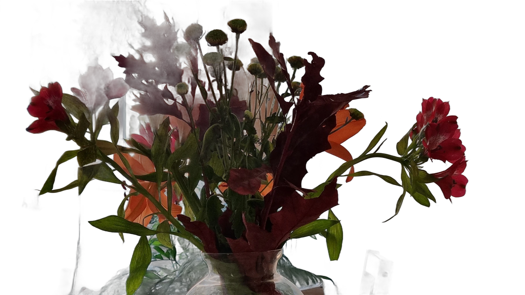 autumn bouquet vase, IS-Net cutout
