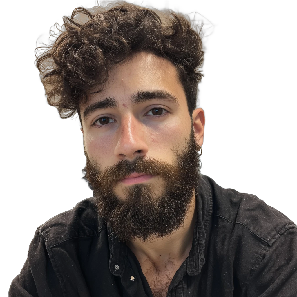bearded man portrait, IS-Net cutout