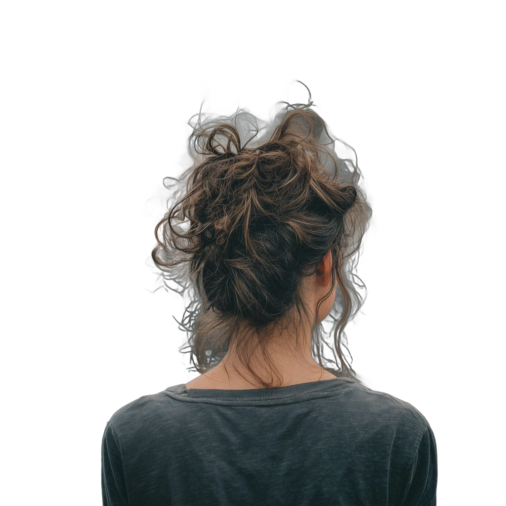 messy bun cityscape, IS-Net cutout