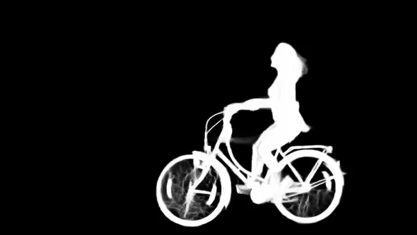 IS-Net alpha matte: cyclist motion blur field