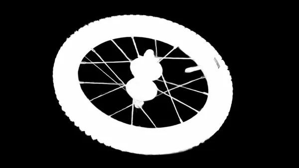 IS-Net alpha matte: spoked bike wheel