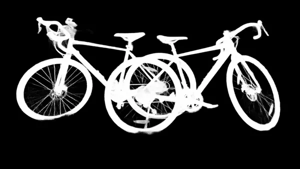 IS-Net alpha matte: two gravel bikes park