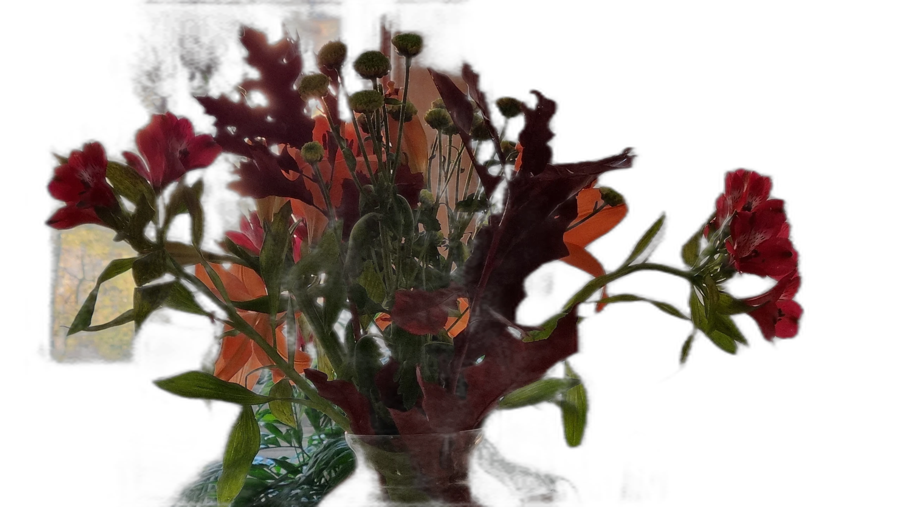 autumn bouquet vase, silueta cutout