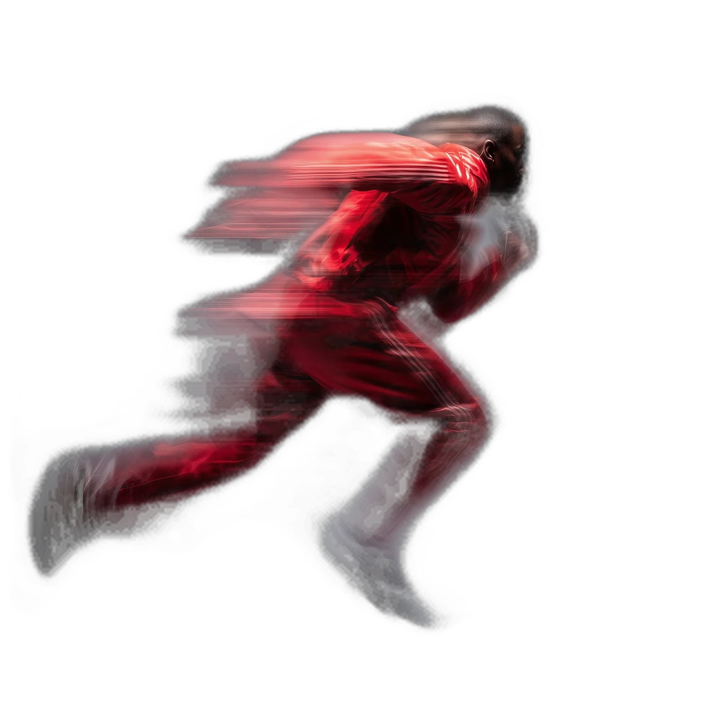 sprinter motion blur, silueta cutout