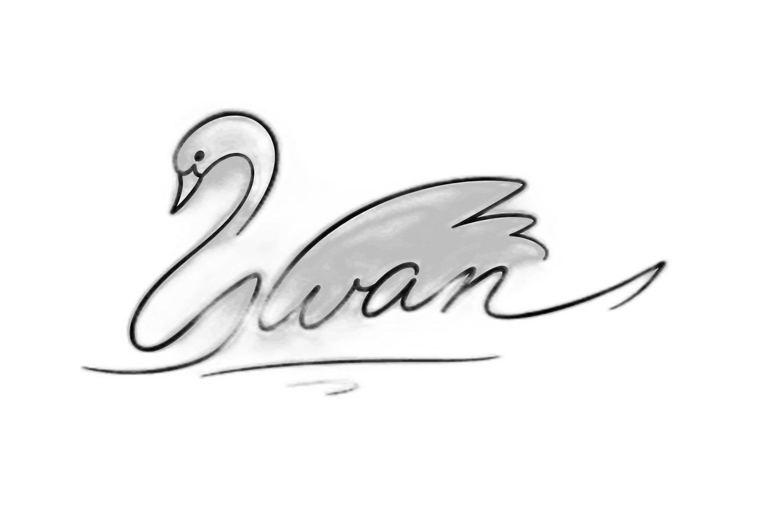swan, silueta cutout