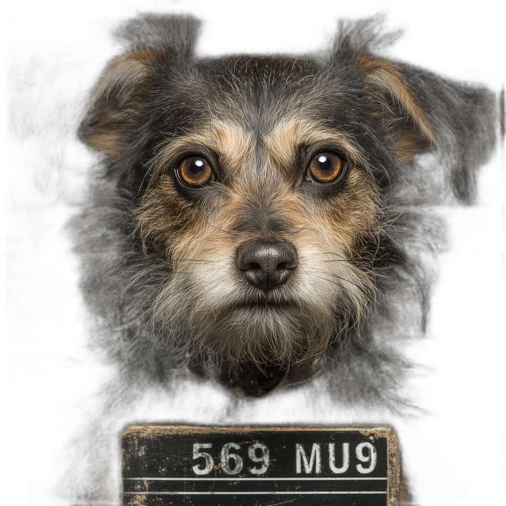 terrier dog mugshot, silueta cutout