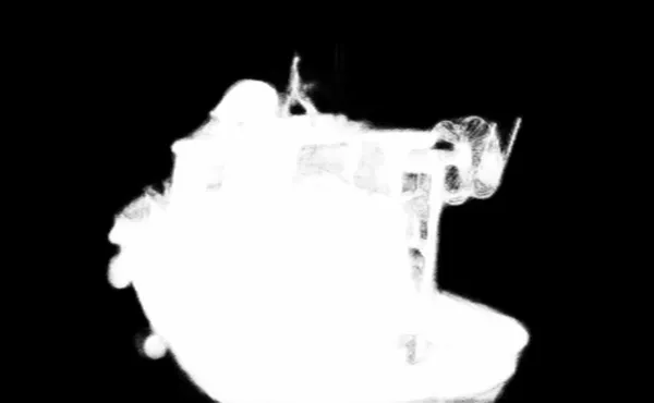 silueta alpha matte: small fishing boat bw