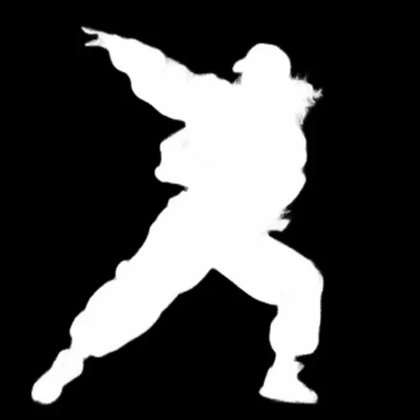 silueta alpha matte: street dancer studio pose