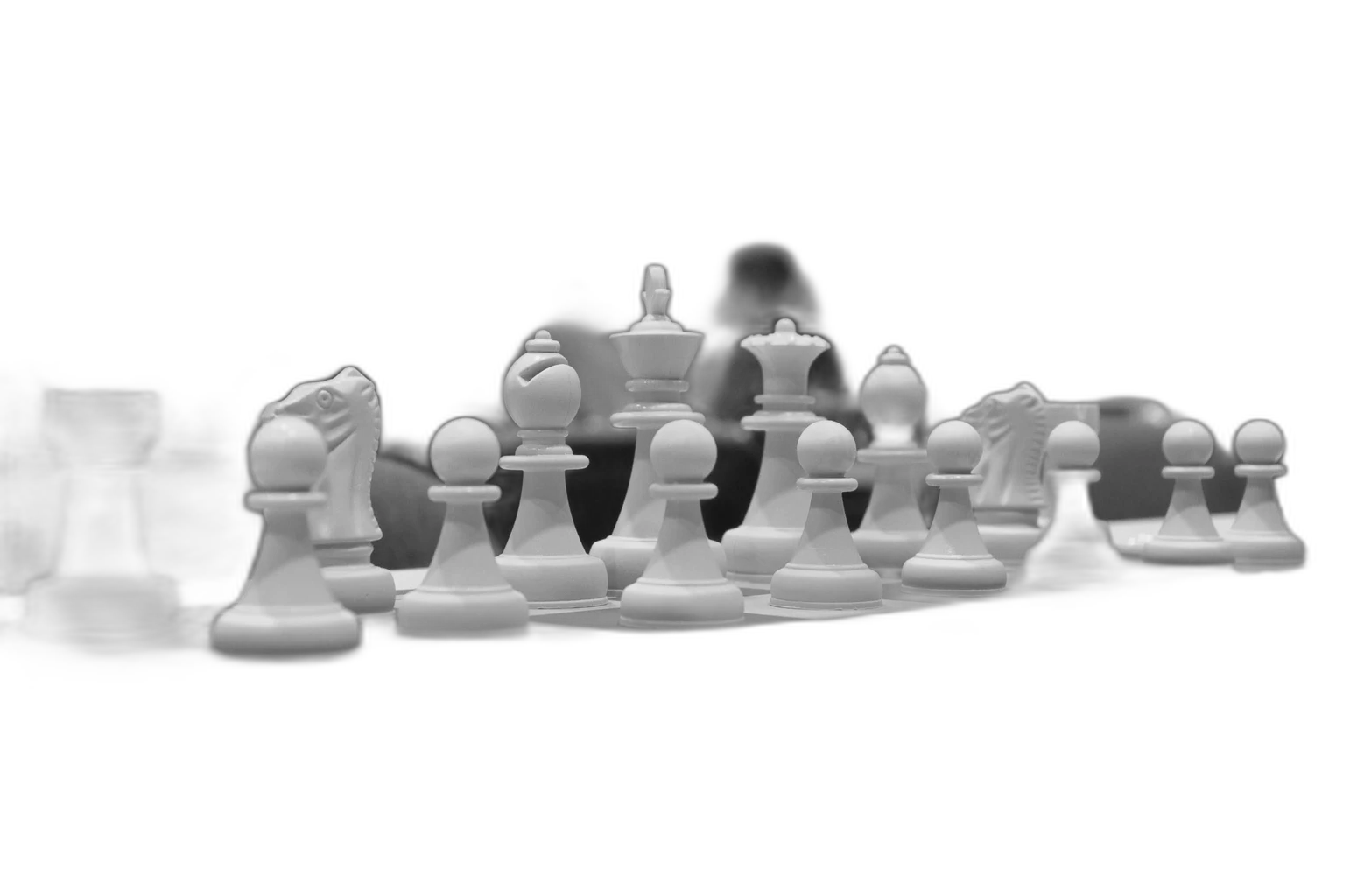 white chess pieces tournament, u2net cutout