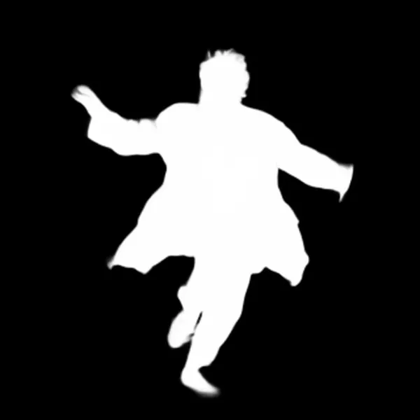 u2net alpha matte: elderly man running blur
