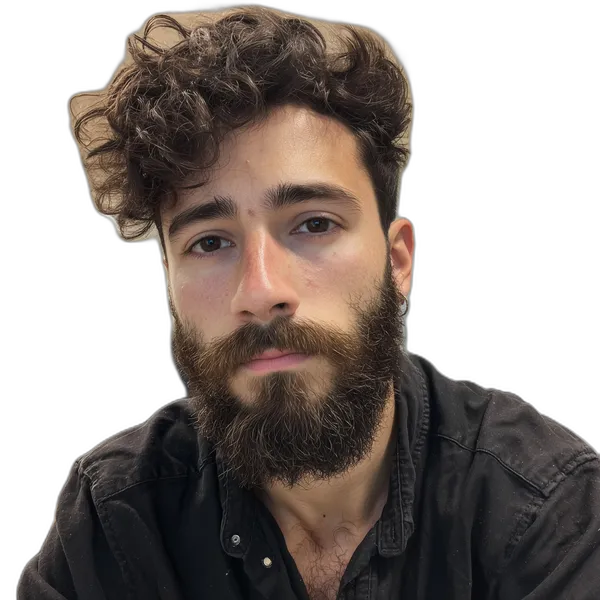 bearded man portrait, u2net_human_seg cutout