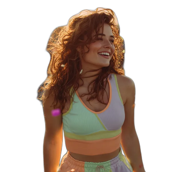 confetti sunset portrait, u2net_human_seg cutout