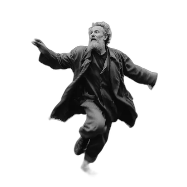 elderly man running blur, u2net_human_seg cutout