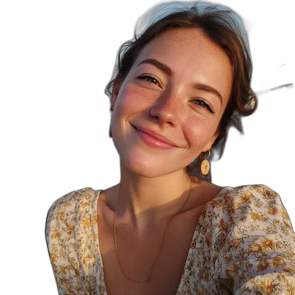 smiling woman seaside, u2net_human_seg cutout