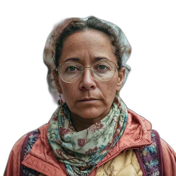 woman street portrait glasses, u2net_human_seg cutout