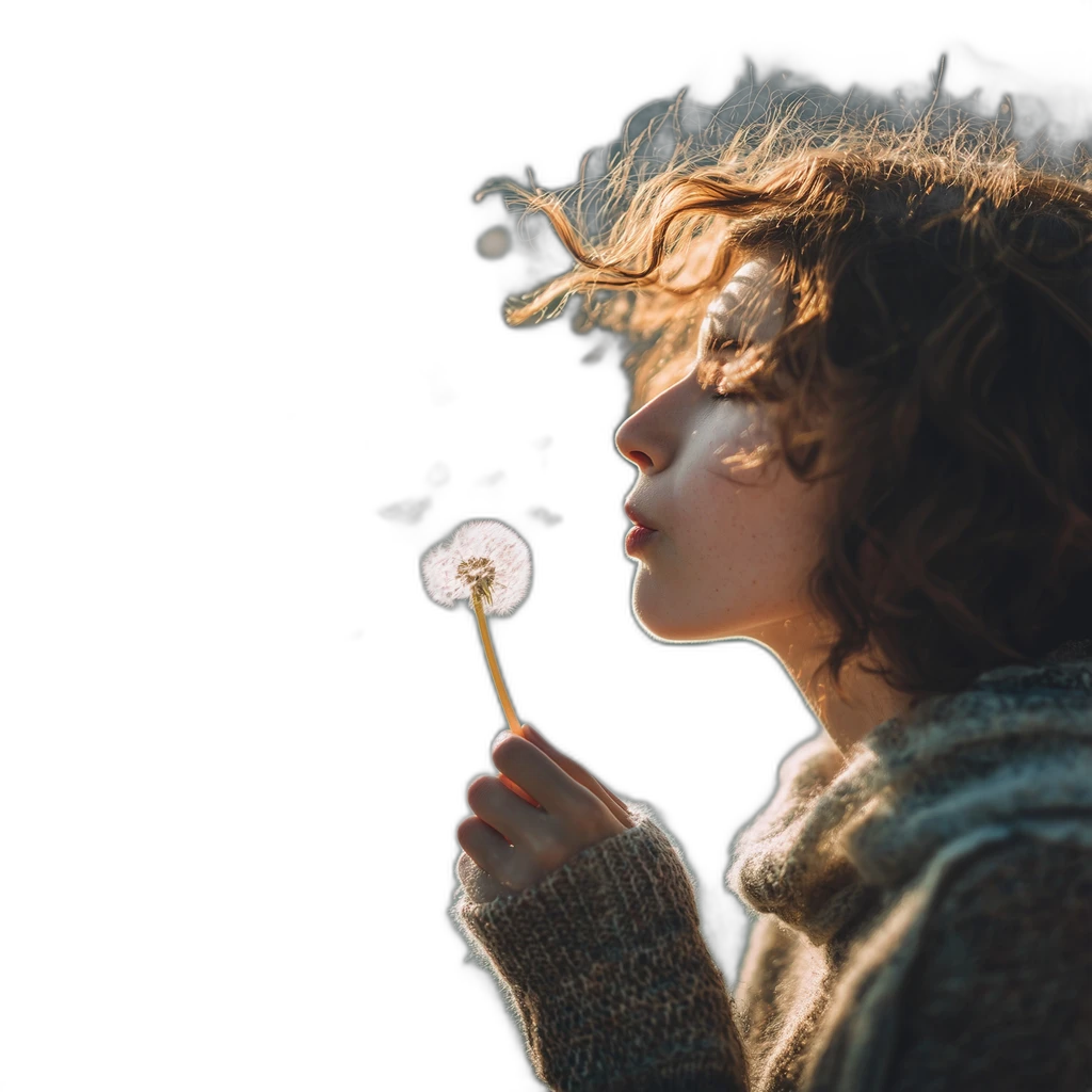 blowing dandelion seeds, u2netp cutout