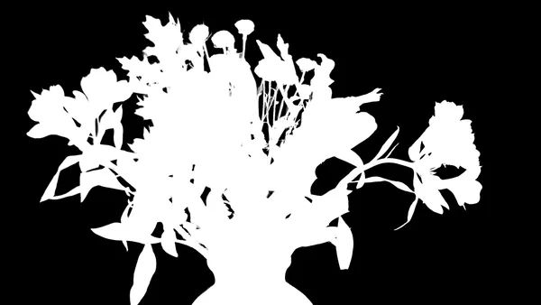 withoutBG API Model alpha matte: autumn bouquet vase