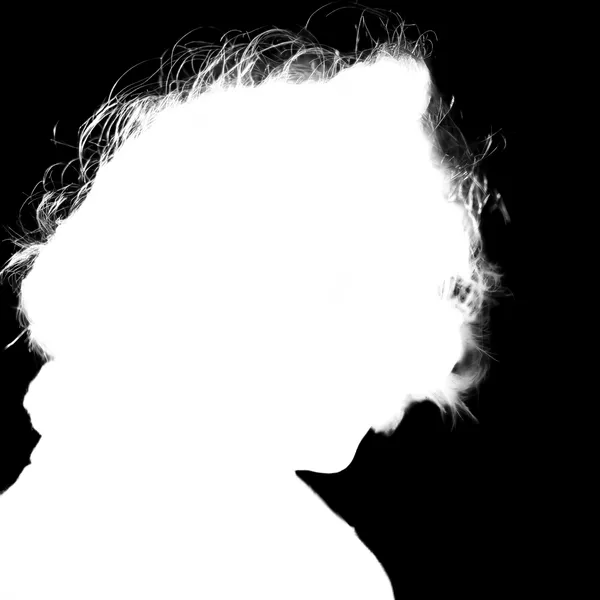 withoutBG API Model alpha matte: windblown curly portrait