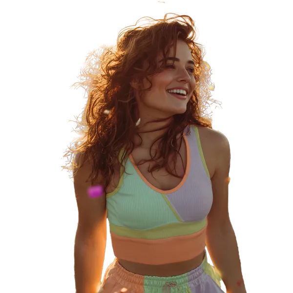 Enterprise background removed: confetti sunset portrait