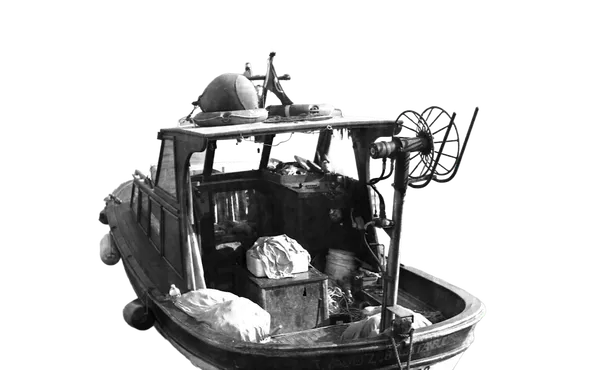 Enterprise background removed: small fishing boat bw