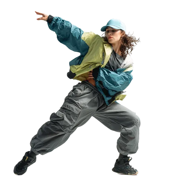 Enterprise background removed: street dancer studio pose