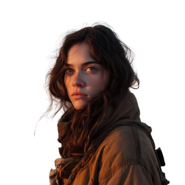 Enterprise background removed: sunset field portrait