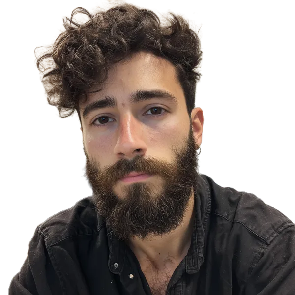 Open Model background removed: bearded man portrait